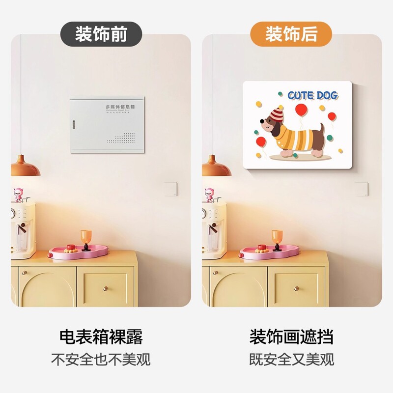 电表箱装饰画2025新款遮挡多媒体盖板弱电箱信号箱电闸挂画免打孔|undefined