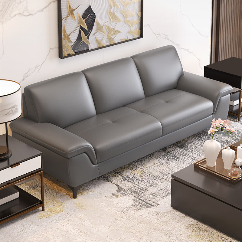 Leather sofa, top-layer cowhide, small apartment living room, Nordic modern minimalist, double or triple seat, high-end leather sofa, full set