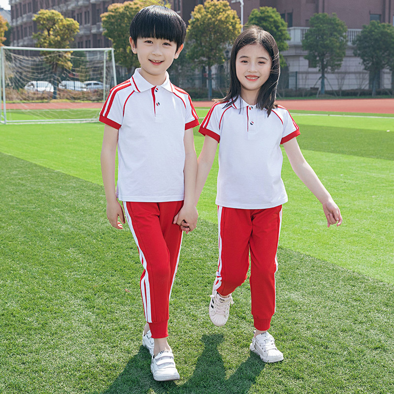 School Uniform for Primary School Students Summer Short-sleeved Pants Suit Children's Class Clothes Summer Kindergarten Performance Sportswear