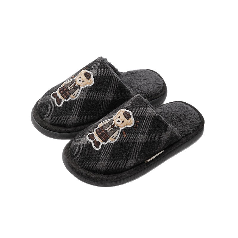 Zapatillas de algodón de felpa para el hogar, nuevo estilo, invierno para mujer, interior, cálido, antideslizante, resbaladizo, además de terciopelo, cómodas, pareja, zapatillas de algodón, invierno para hombre