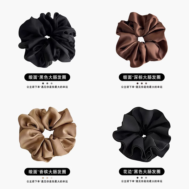 Simple satén super grande cerdo anillo de cabello intestino grueso sensación de alta calidad anillo de cabello grasa de estilo coreano super inmortal decoración de cabello cuerda de cabello