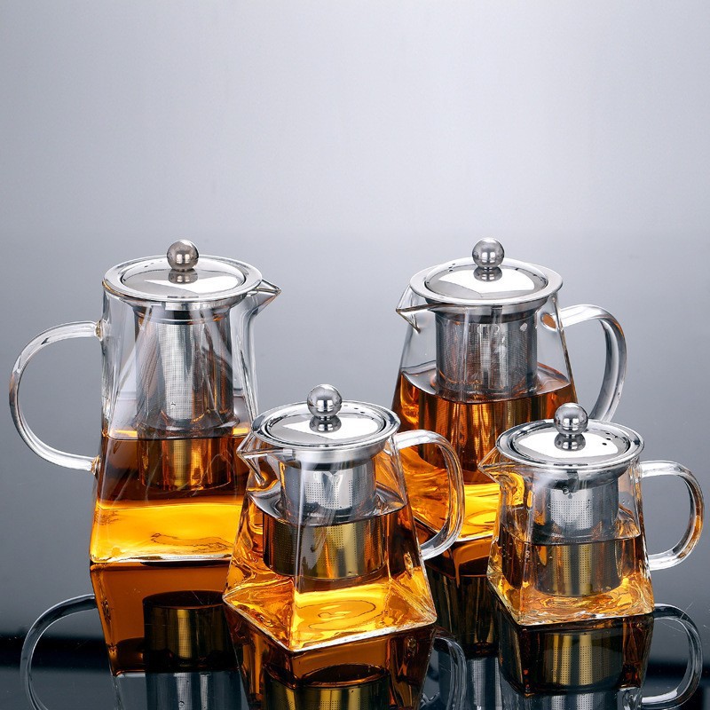 Tetera de Vidrio con Filtro de Vidrio Resistente a Altas Temperaturas para Oficina, Casa de Té