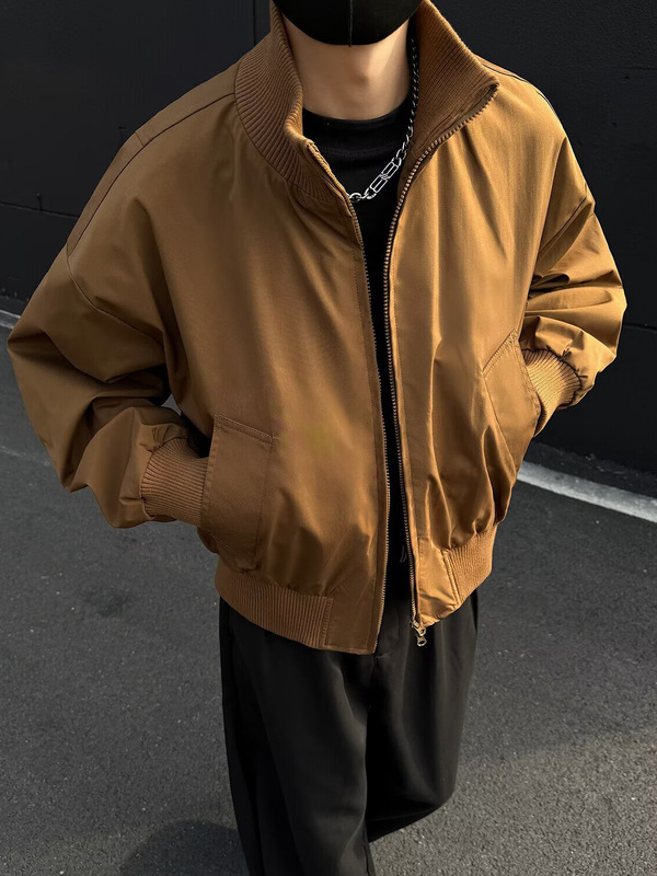 日系青少年飞行夹克男款春秋季2025外套高级感廓形美式立领棒球服|undefined