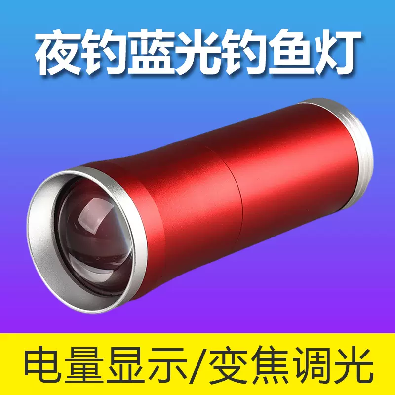 无限顶点钓鱼灯夜钓蓝光灯变焦调光紫光灯钓鱼专用强光超长续航