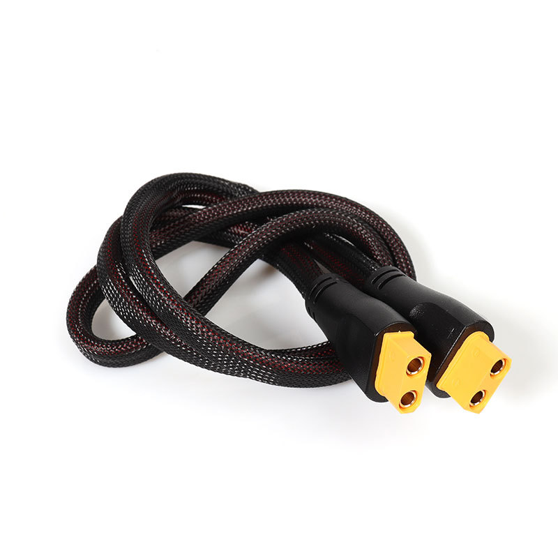 Electric Vehicle Xt90 High-Power Conversion Connector 8Awg 9Awg with Flame-Retardant Mesh Integrated Male-Female Extension Cable