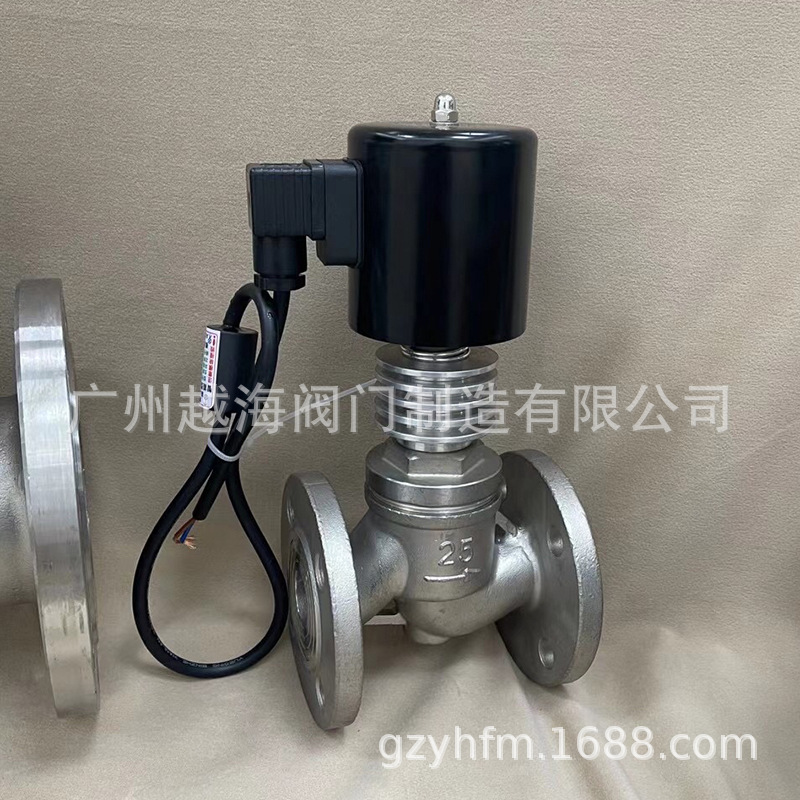 供应ZBSF-15-20-25-32-40-50手动两用不锈钢高温蒸汽法兰电磁阀