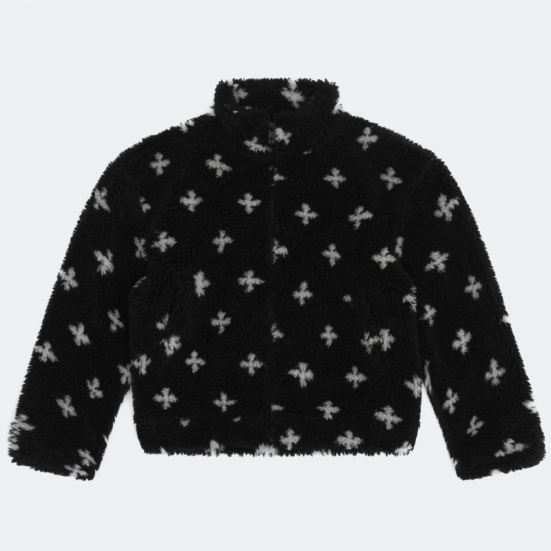 SMFK черный сад на открытом воздухе плюшевая куртка 24 женский зимний национальный прилив новый стоячий воротник утолщение теплая шерстяная куртка