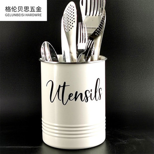 Cross-border hot sale European-style metal knife and fork can stainless steel edge-covered knife and fork bucket chopsticks cage chopsticks bucket
