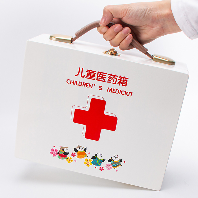 Productos de madera doctor niños juguetes de simulación jugar casa doctor enfermera inyección caja de madera almacenamiento caja de la medicina hombres y mujeres