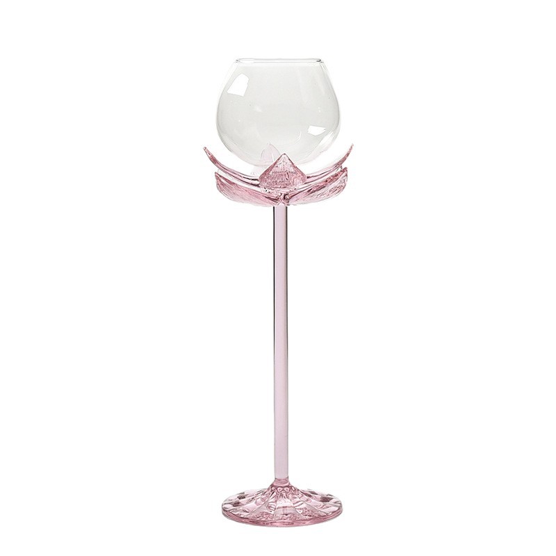 Vaso de flor de loto de celebridades netas Vaso de vino tinto de vidrio de borosilicato creativo retro Vaso de cóctel de alto valor