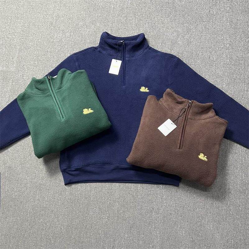 Aime Leon Dore Ald Unisphere Fleece Solid Color Pullover Half-Zip Sweatshirt Aime Leon Dore Ald Unisphere Fleece Solid Color Pullover Half-Zip Sweatshirt