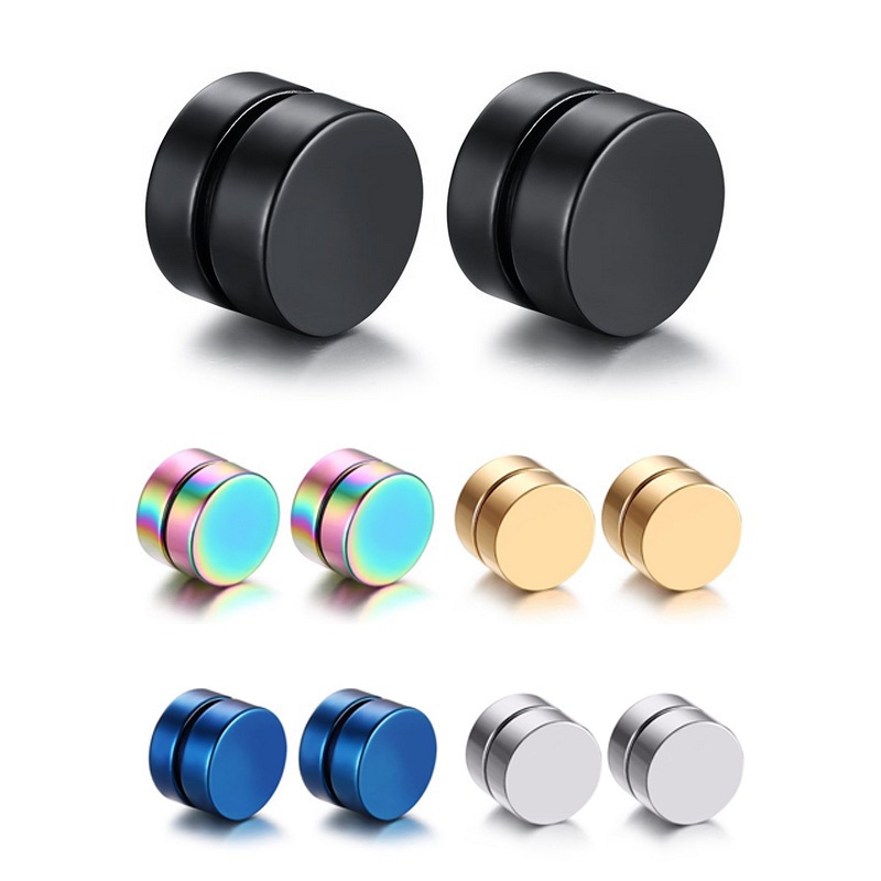 Orecchini uomo magnetici croce con zircone senza buco alla moda_voghion.com