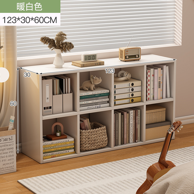 Estante de libros pequeño estante de piso simple casero gabinete de celosía sala de estar armario combinado contra la pared almacenar estante