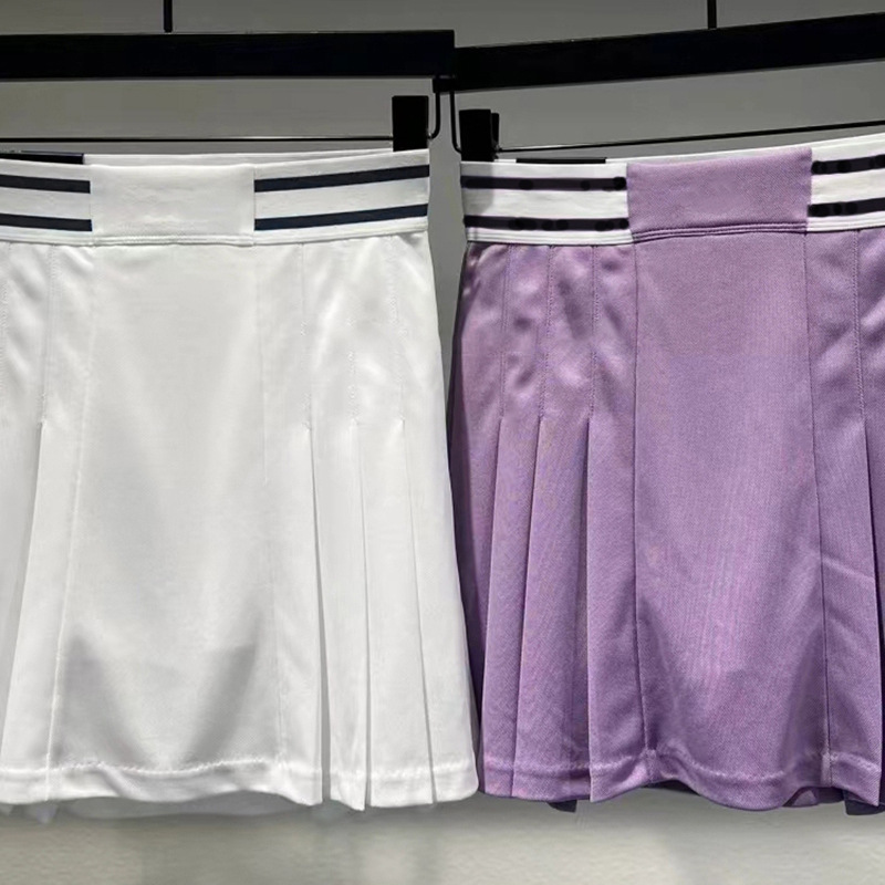 Autumn solid elastic pleated skirt