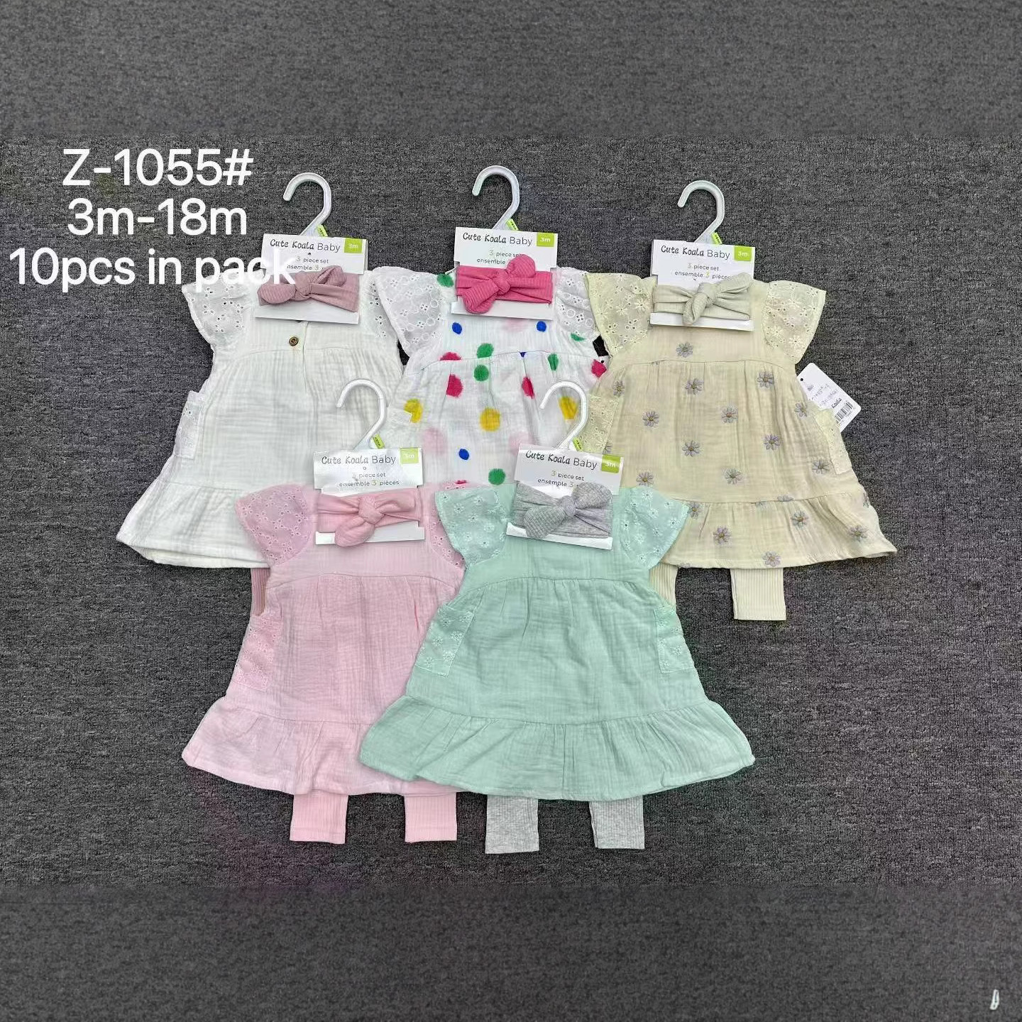 Foreign Trade Wholesale European and American Children's Suits Baby Dress Suit Headband 3Pcs