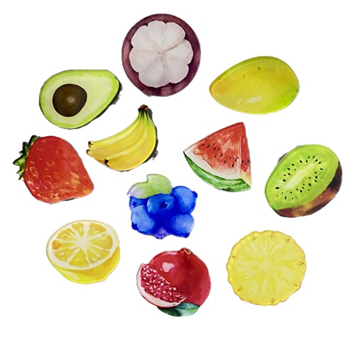 Acrylic Soft Magnetic Refrigerator Magnet Cute Cartoon Fruit Strawberry Watermelon Flower Magnetic Sticker Factory Direct Selling Magnetic Sticker Decoration