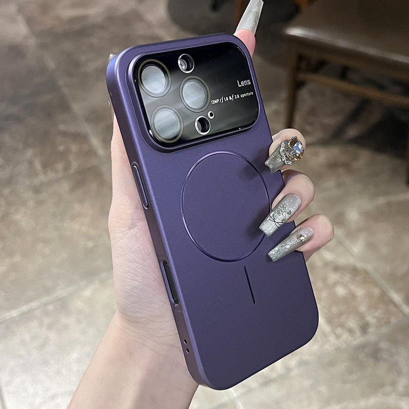 iPhone16 つや消し肌の感触の細いサークル磁気電話ケース Apple 15promax 大型ウィンドウレンズフィルム 14 に適しています。|undefined