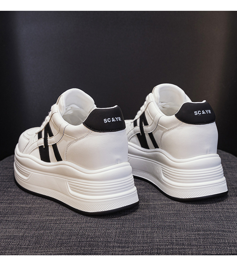 Giày sneaker nữ đế dày tăng chiều cao phong cách thể thao — M2963 màu đen, M2963 màu trắng, M2963 màu đỏ chi tiết 16