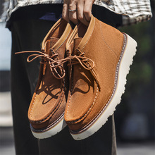 男真皮袋鼠鞋反绒皮英伦高帮男鞋休闲秋冬新款马丁靴2261