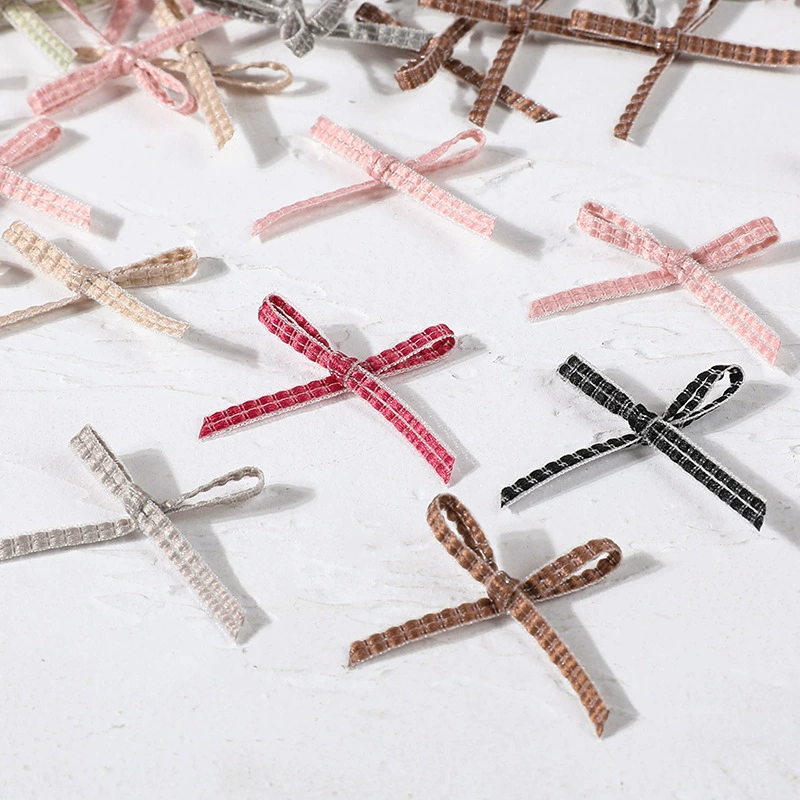 Оптовая Продажа с фабрики Южная Корея окрашенная пряжа полосатая лента бант нижнее белье носки аксессуары для одежды Маленький бант