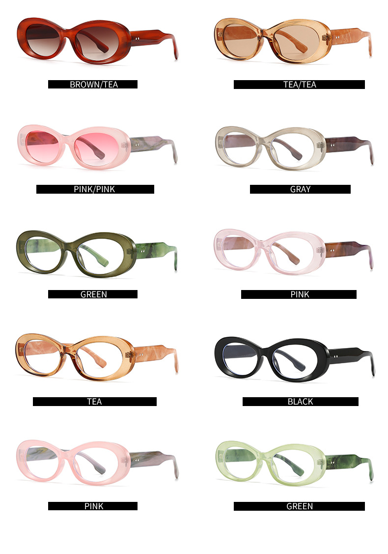 60g Weight Full Frame Glasses Structure Sunglasses Classification PC, UV400 Protection Lens Material Oval Frame Glasses Style Casual, Outdoor Occasion Geometric Pattern Unisex Gender Vintage Style, Classic Style Style Vintage Style Classic Style Geometric PC UV400 Protection Oval Frame Full Frame Women's Sunglasses 7