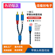 新品推荐Lightning to 2RCA莲花线手机转音响箱功放音频线手机声