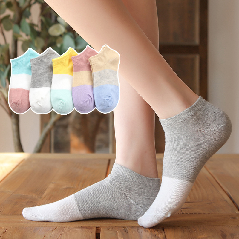 New 3-color matching women's shallow mouth low-end boat socks women's Japanese fresh cute women's socks a generation of stalls