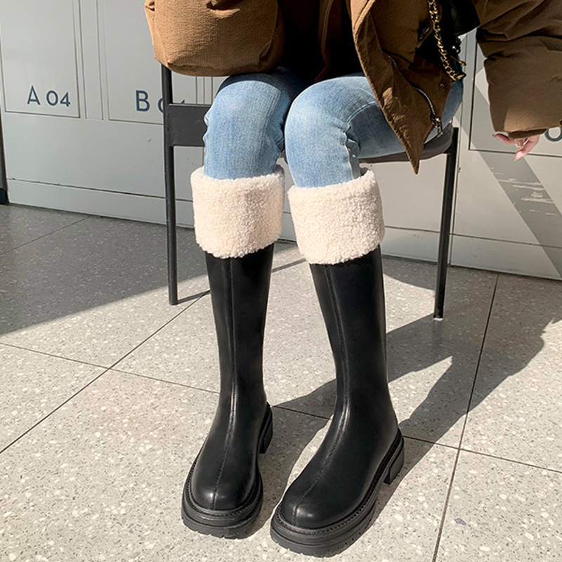 Botas de Nieve con Forro Polar Blanco y Suela Gruesa para Mujer, Estilo Media Caña, Otoño/Invierno 2025, Marca Grape Mom