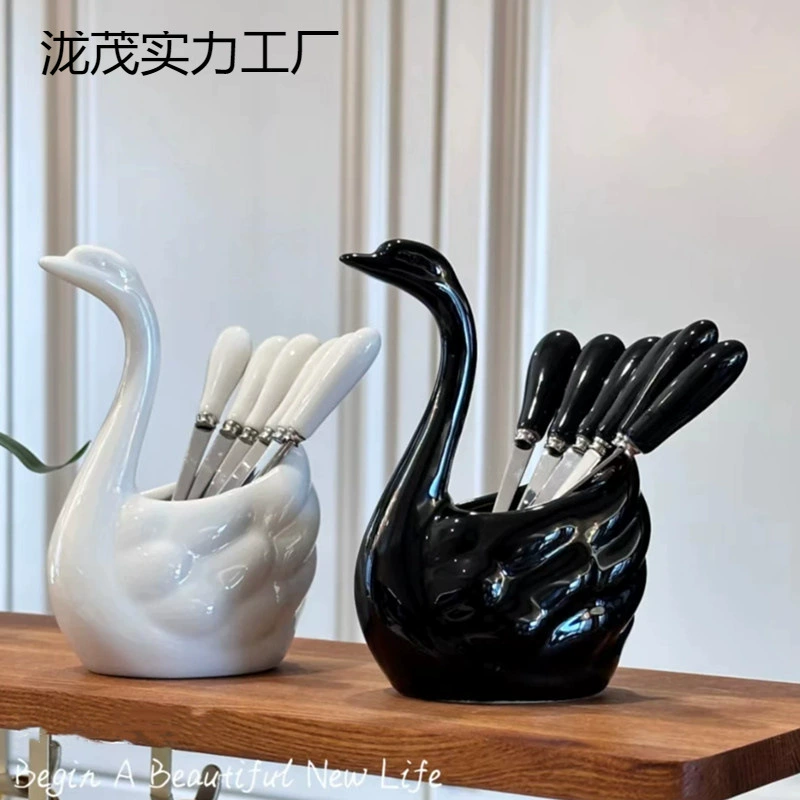 Набор вилок для фруктов «Лебедь», бытовой набор из нержавеющей стали, легкий, роскошный, высококачественный набор банок для хранения, безопасность детей