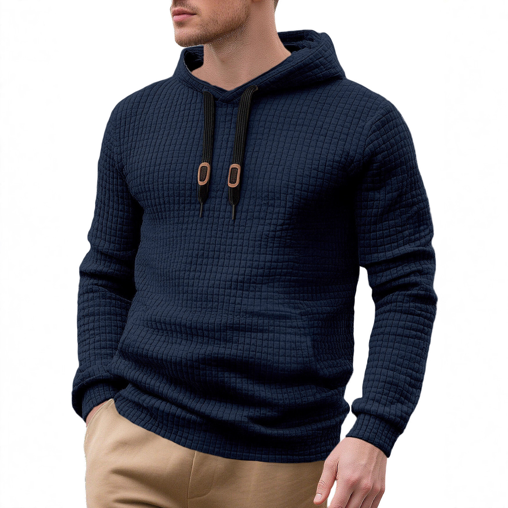Herren-Freizeitpullover mit Jacquard-Tasche, Größe 26 (EU), für den grenzüberschreitenden Handel, klein kariert, gesteppt_voghion.com