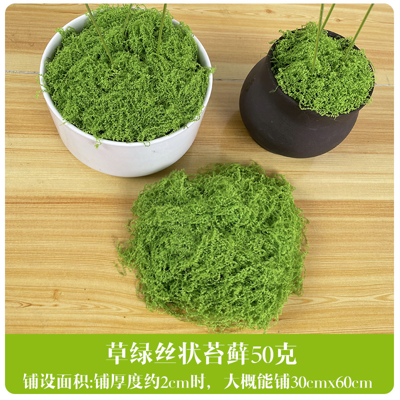 Simulación de césped de seda de musgo, paisaje de musgo biónico, plantas verdes, bonsai, pavimento de paisajismo, decoración de musgo falso, césped falso