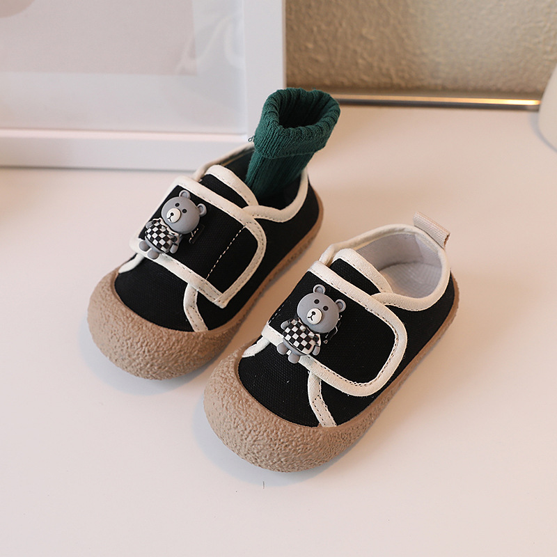 Koreanische Version von Kinder Canvas 2023 Frühling und Herbst Neue Jungen Casual Little Bear Girls Cartoon Weiche Sohlen Baby_voghion.com