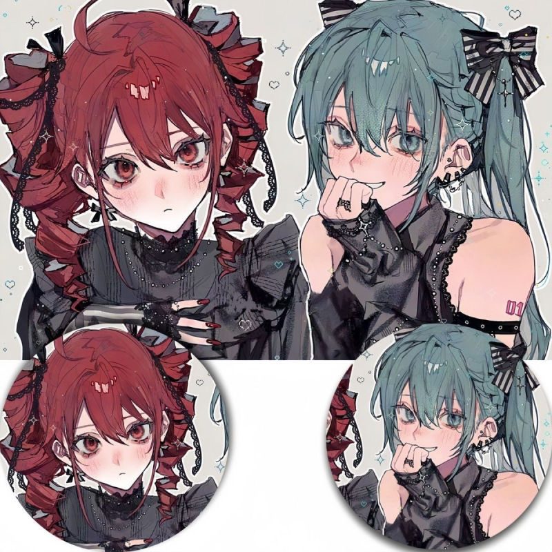 初音未来同人周边 重音teto徽章谷子马口铁镭射徽章吧唧礼物挂件|undefined