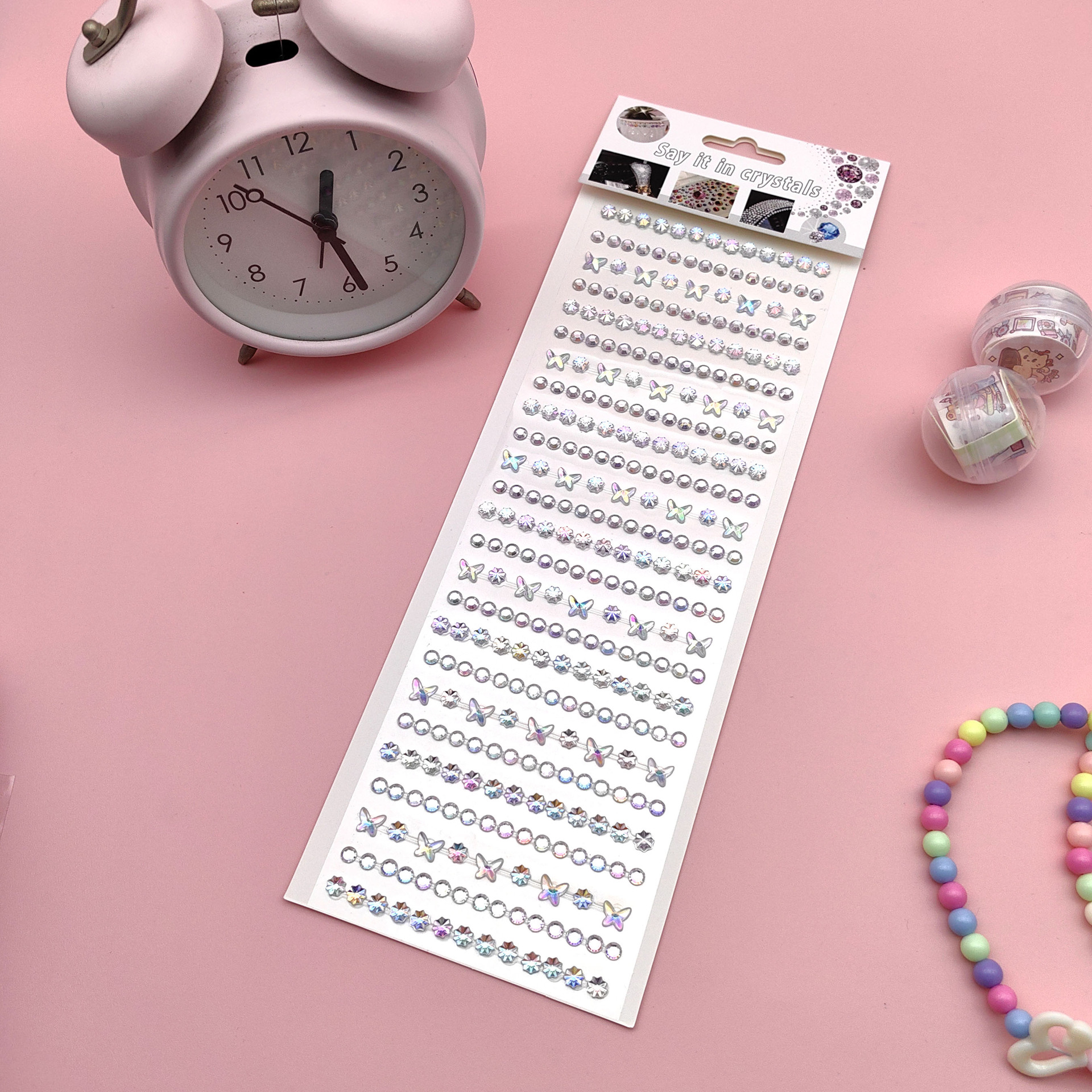 Coloridas pegatinas de flores de hielo para niños gema de diamantes de color AB pegatinas de cristal acrílico de juguete princesa pequeñas pegatinas al por mayor