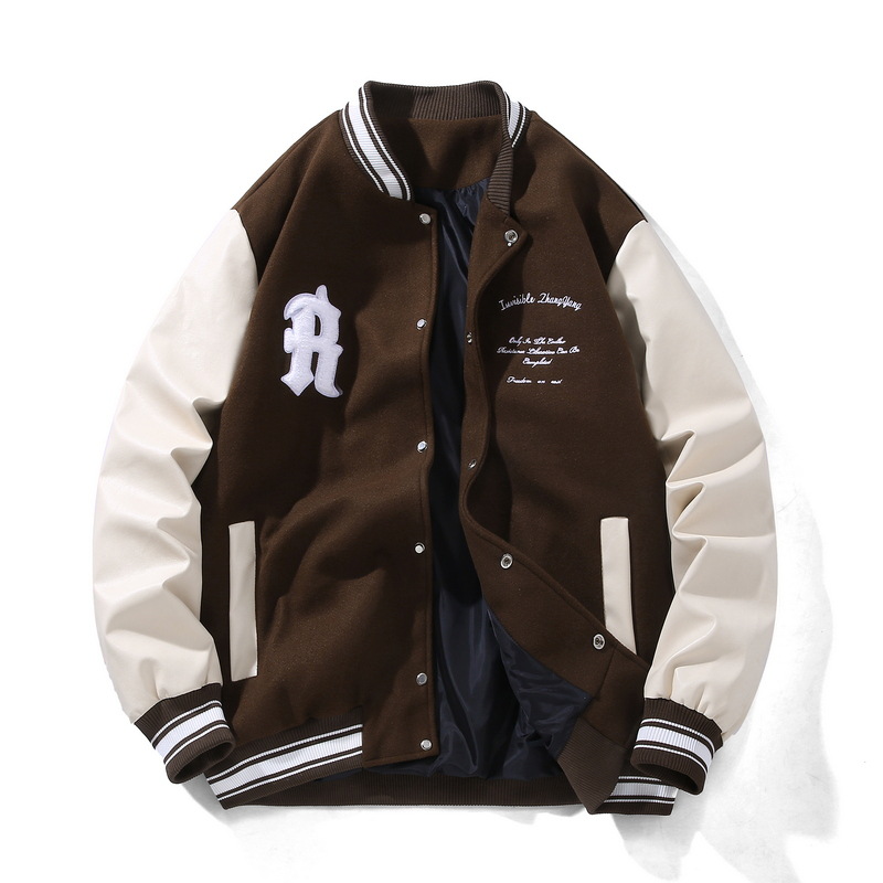 Herrenbekleidung Handtuch Schwiegermutter Stickerei Herren Frühlings- und Herbstkleidung gespleißt PU-Leder Retro plus dicke übergroße Jacke Baseballuniform_voghion.com