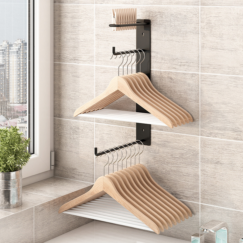 옷걸이 스토리지 랙 펀치없는 벽에 장착 된 발코니 벽 옷 클립 조직 랙 세탁기 다기능 스토리지 랙