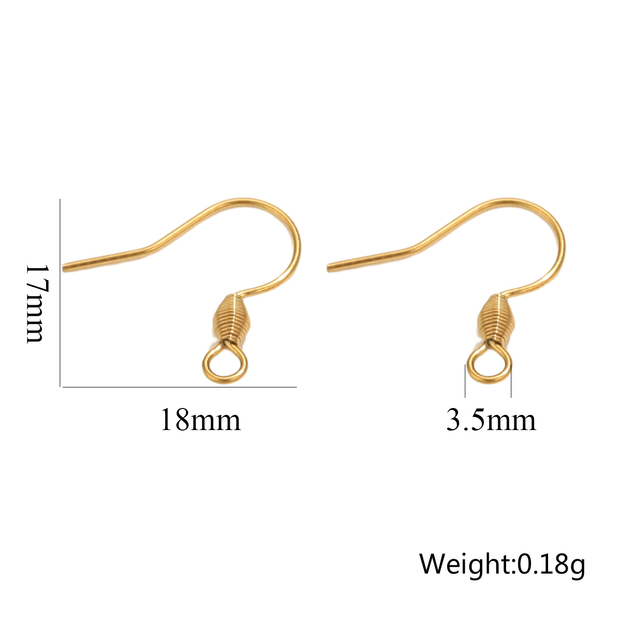 Gancho de oreja espiral - oro