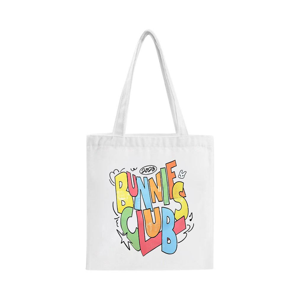 NEW jeans粉丝见面会BUNNIES CLU单肩收纳帆布袋手提包 复古女包
