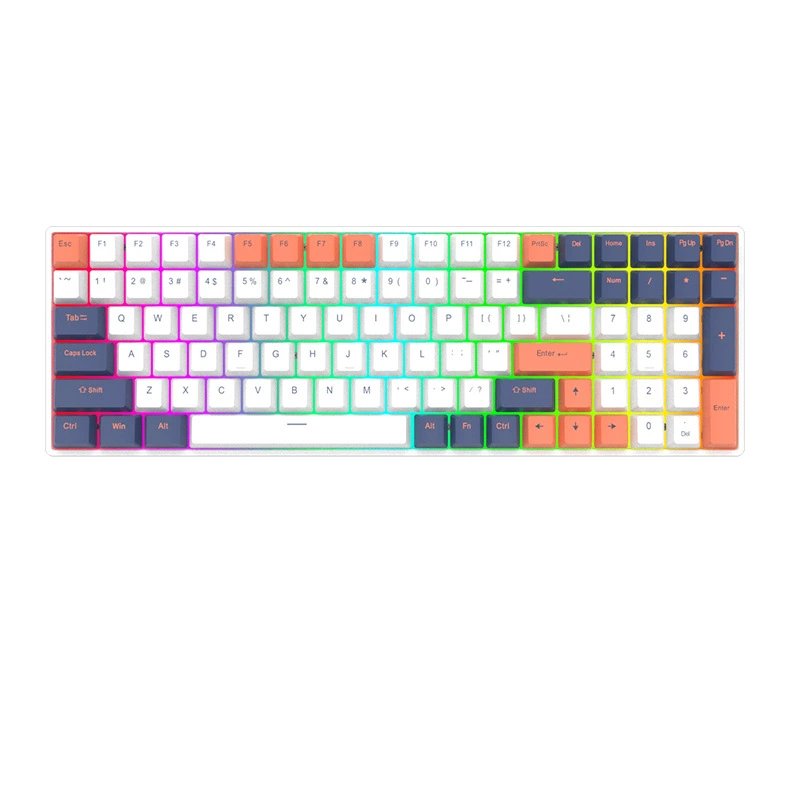 100-key mechanical keyboard RGB green and black tea axis 2.4G wireless wired Bluetooth three-mode game Osaide DK100