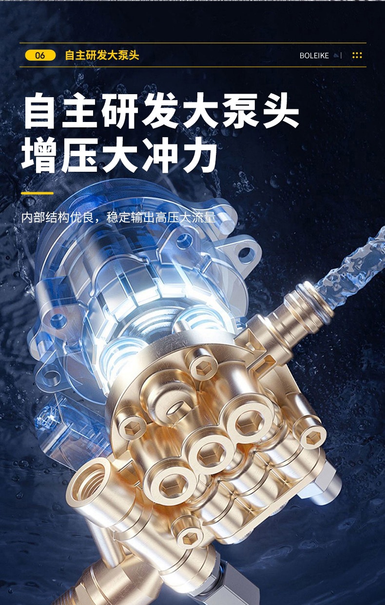 Car Washing Machine 220V Household High-Power Industrial Booster Cleaning Device Commercial Super Strong Pressure Pump High-Pressure Water Gun Gadget
