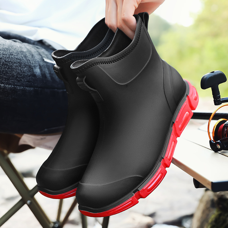 Botas de Lluvia Cortas para Hombre Plástico Impermeable Antideslizante para Exteriores image 2