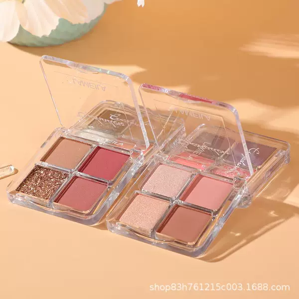 Lamela Four-Color Eyeshadow Palette, Multi-Use Pearlescent Eyeshadow Palette 3049