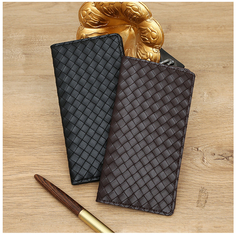 Men's Solid Color Pu Leather Open Long Wallets display picture 10