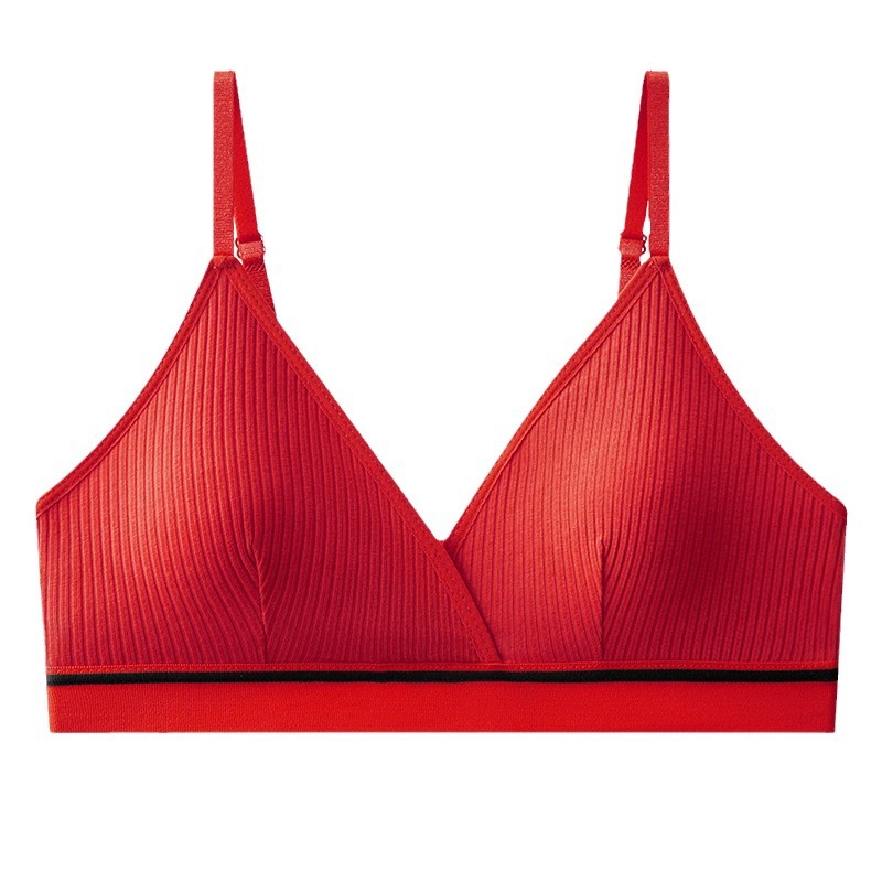 Transfronterizos de viento hilo algodón ropa interior deportiva suave piel de mujer bra interior de verano delgado bra de mujer