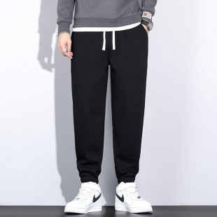L625 | Plus size men's autumn and winter New knitted casual pants men's loose plus size simple casual sports pants