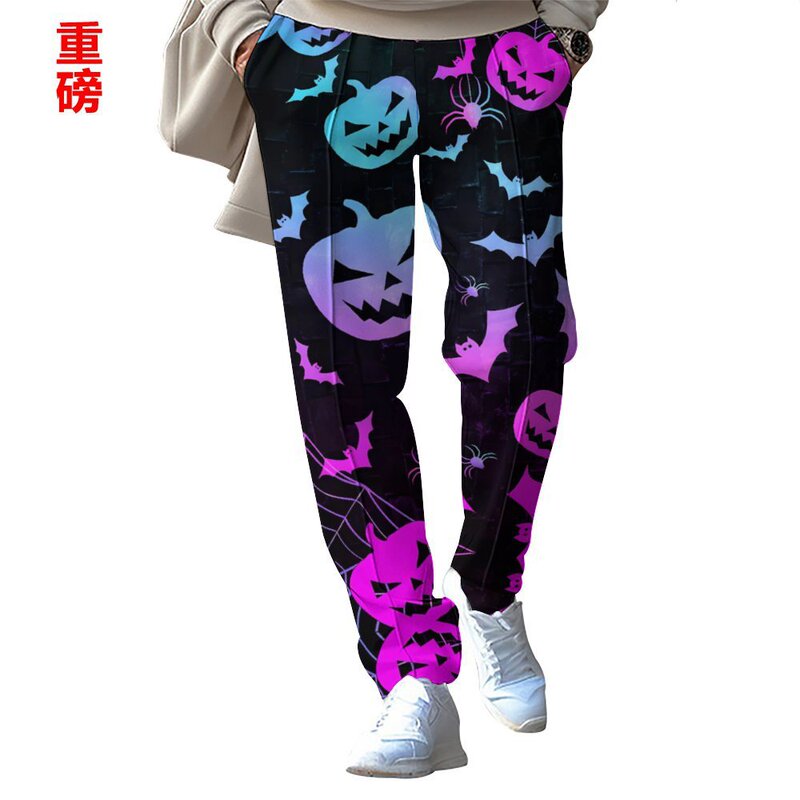 2024 Independent Station New Men's Fashion Halloween Casual Pants Loose Tight Closed Rope Heavy Straight Pants 2024 Independent Station New Men's Fashion Halloween Casual Pants Loose Tight Closed Rope Heavy Straight Pants