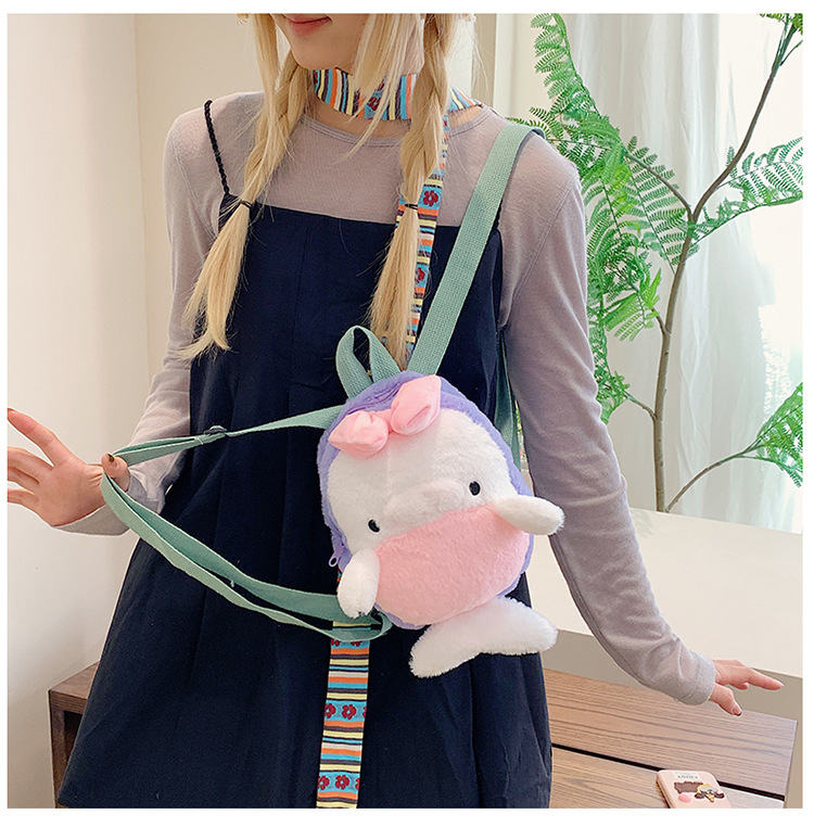 Cartoon plush toy backpack, new autumn and winter style, cute and girlish girl backpack, fashionable storage small backpack wholesale Specification drawing