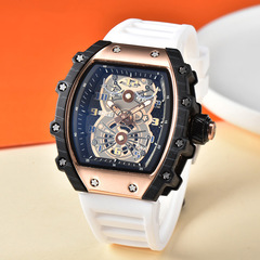 手錶男士硅膠酒桶形夜光時尚運動手錶 時尚商務簡約男士石英手錶