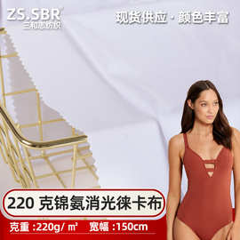 现货批发220克锦氨消光徕卡布40D经编泳装健身运动舞蹈服弹力面料