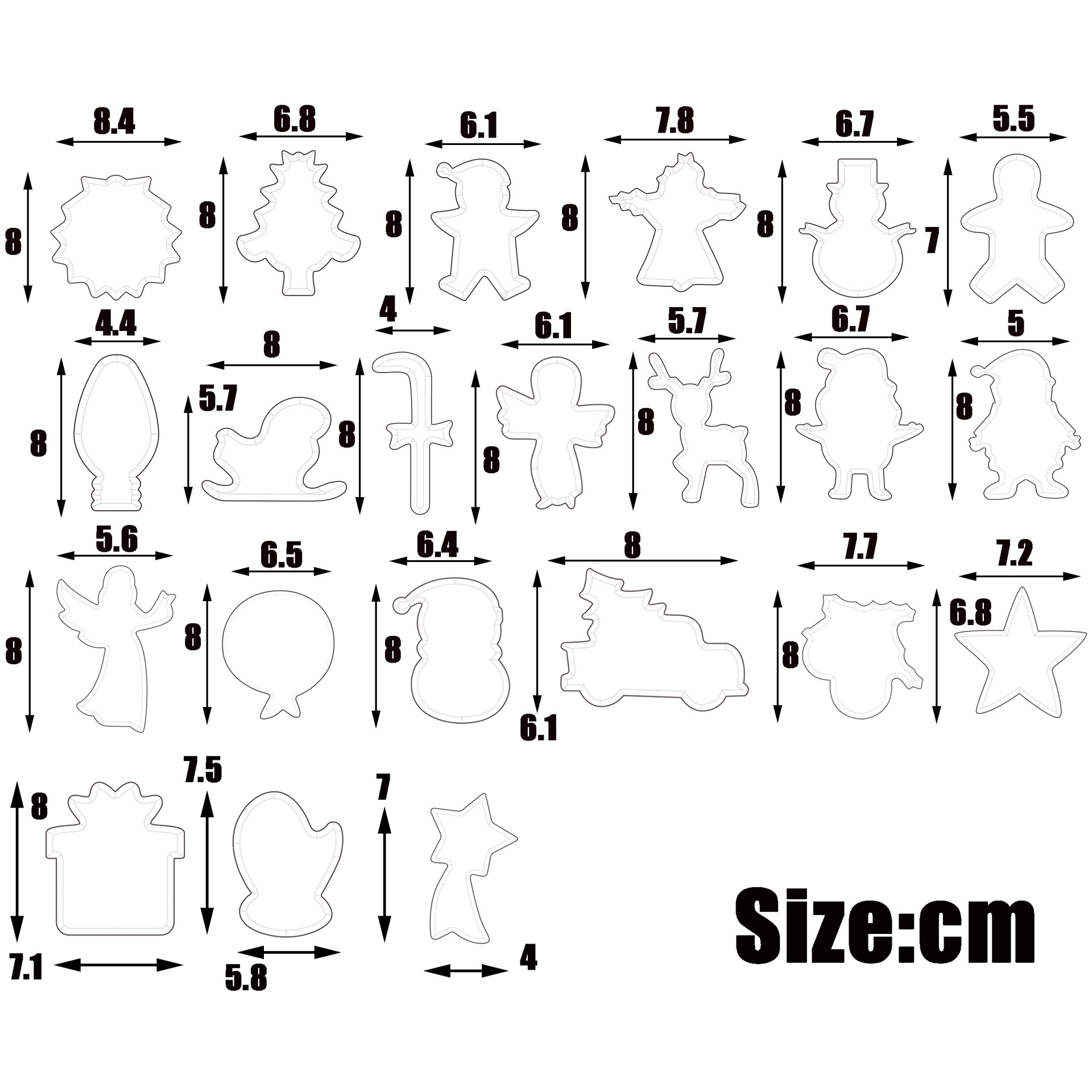 23g Weight Bakeware Kitchen and drinking utensils 1 Piece Quantity Daily Occasion Stainless Steel Material Christmas Festival Star, Snowflake Pattern Simple Style Style Christmas Simple Style Star Snowflake Stainless Steel Bakeware 1 Piece 7
